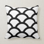 Geometric Circles Pillow in Black and White<br><div class="desc">Modern geometric circles pillow in Black and White. Made in the U.S.A. Decorative square or rectangular throw pillows with geometric circle pattern covers in contemporary colours. High quality cotton or polyester in three sizes,  perfect for the living room couch,  family room or bedroom. Machine washable.</div>