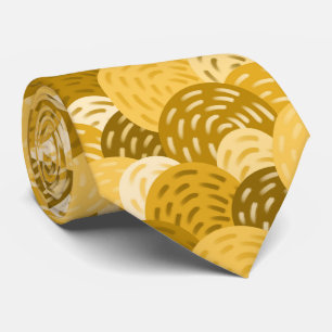 Geometric Circles with Brush Strokes in Yellow Tie