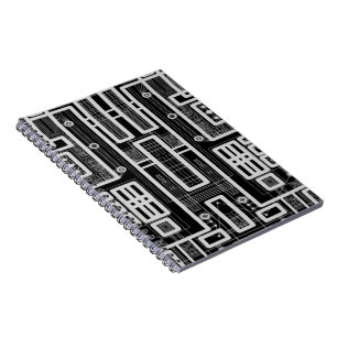 Geometric Circuit Board Notebook