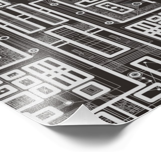 Geometric Circuit Board Photo Print (Corner)