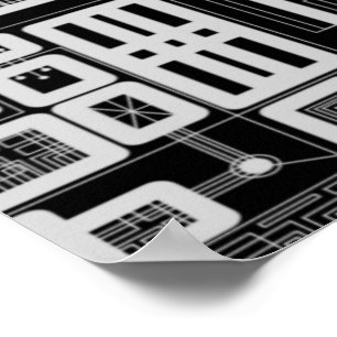 Geometric Circuit Board Poster