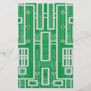 Geometric Circuit Board Stationery