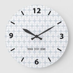 Geometric Classic Pattern Custom Text Large Clock