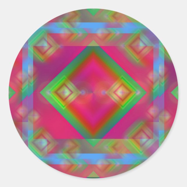Geometric Classic Round Sticker (Front)