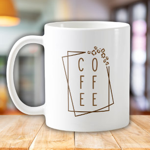 Geometric Coffee Cheetah Print Brown Minimalist Mug