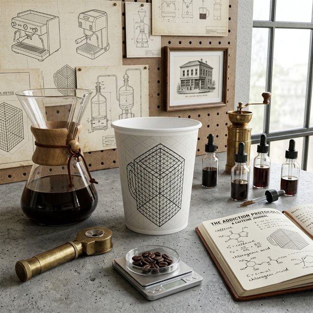 Geometric Coffee Mug Isometric Grid Art  Paper Cups (Creator Uploaded)