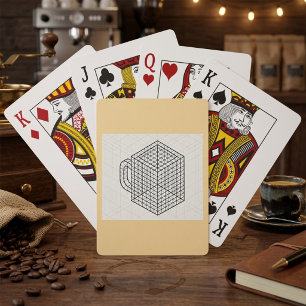 Geometric Coffee Mug Isometric Grid Art Playing Cards
