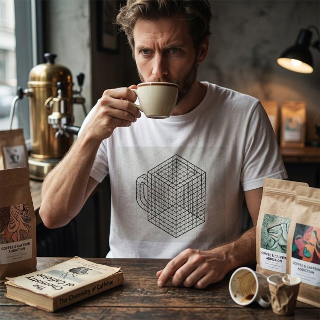 Geometric Coffee Mug Isometric Grid Art  T-Shirt (Creator Uploaded)