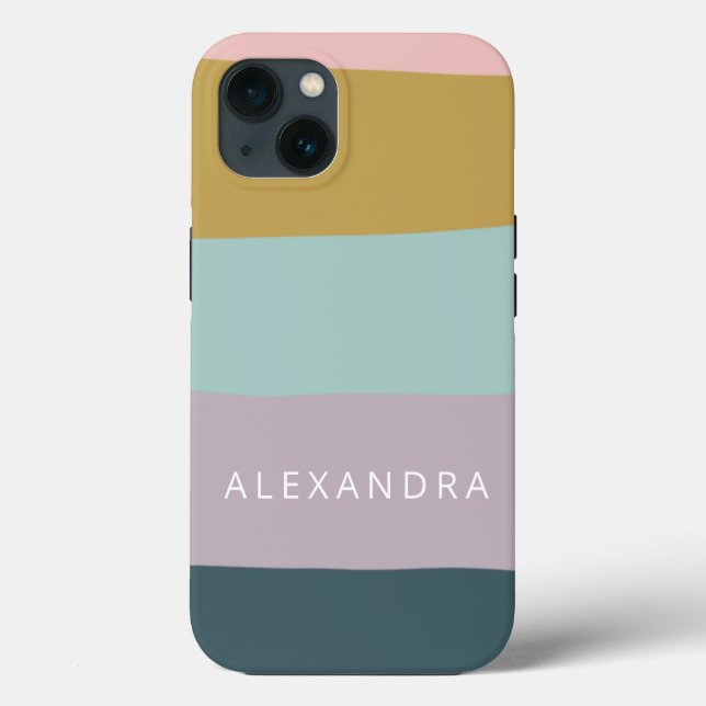Geometric Colour Block Pastel Colours Personalized Case-Mate iPhone Case (Back)