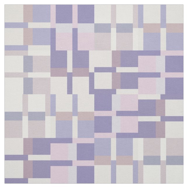Geometric Colour Block Pattern - Purple and Latte Fabric (Swatch)
