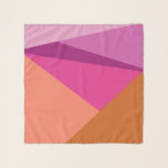 Geometric Colour Block Shapes in Purple Magenta Scarf<br><div class="desc">Vibrant and bold geometric colour blocking with diagonal lines and triangles in magenta,  purple,  amber,  peach,  and orange,  personalized with your name.</div>