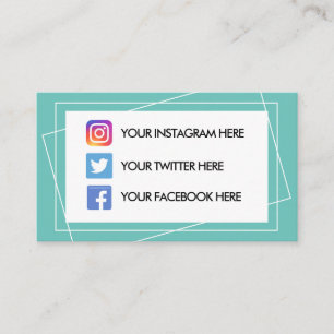 Geometric Colour Block Social Media Business Card
