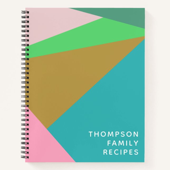 Geometric Colour Block Triangle Personalized Recip Notebook (Front)