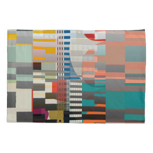 Geometric Colour‑Blocked Motif Modern Pillowcase