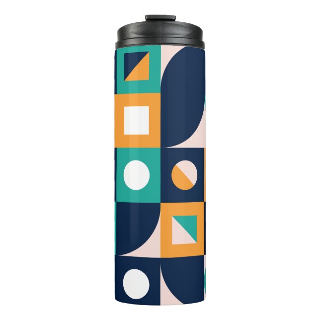 Geometric colour composition template with abstrac thermal tumbler (Front)