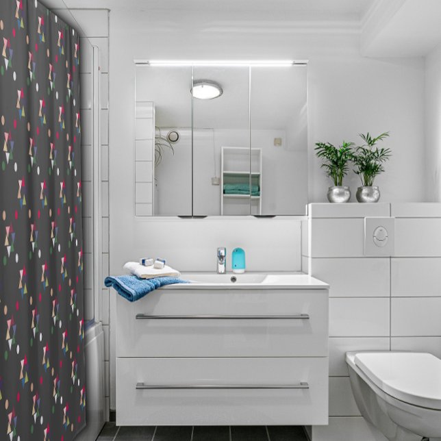 Geometric colour pattern grey modern Shower Curtai (Creator Uploaded)
