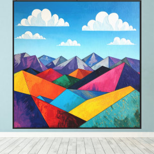 Geometric Colour Peaks Canvas Print