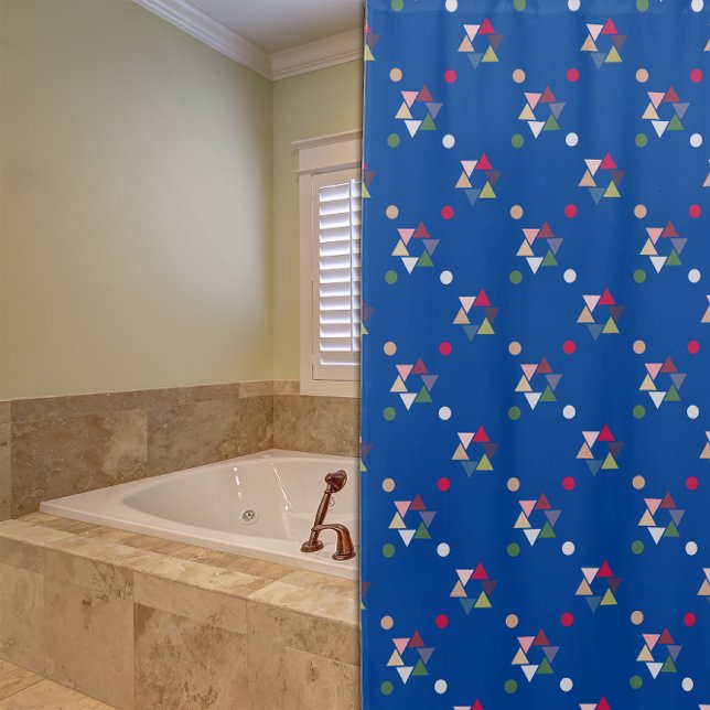 Geometric coloured pattern blue Shower Curtain (Creator Uploaded)
