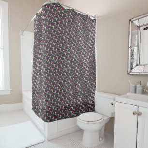 Geometric coloured pattern grey Shower Curtain