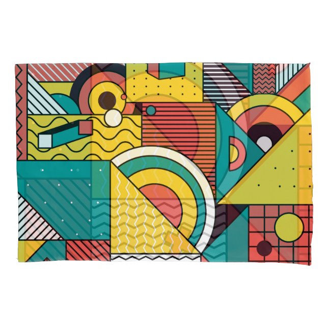 Geometric colourful: abstract pattern. pillowcase (Front)