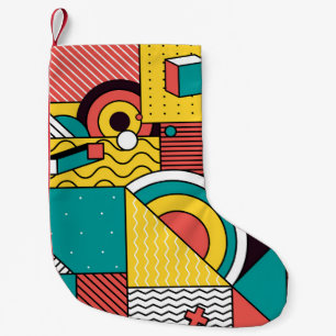 Geometric colourful: abstract pattern. small christmas stocking