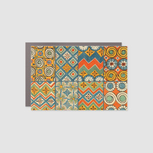 Geometric Colourful Antique Egyptian Graphic Art Car Magnet