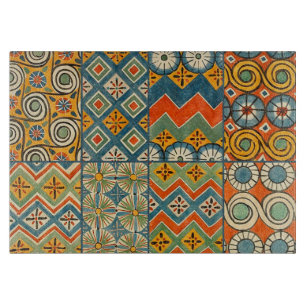 Geometric Colourful Antique Egyptian Graphic Art Cutting Board