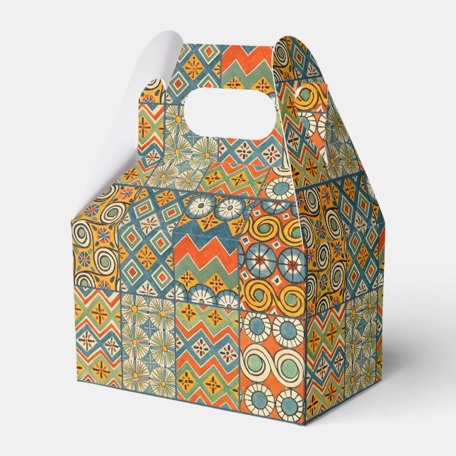 Geometric Colourful Antique Egyptian Graphic Art Favor Box (Front Side)
