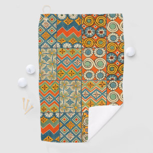 Geometric Colourful Antique Egyptian Graphic Art Golf Towel
