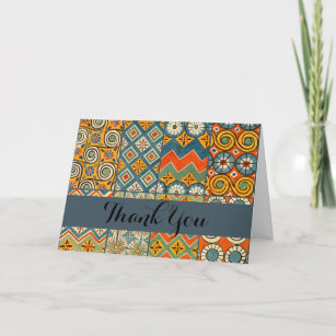 Geometric Colourful Antique Egyptian Graphic Art Thank You Card