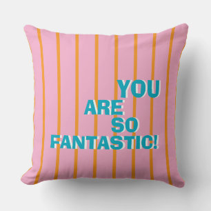 Geometric, Colourful, Appreciative Message Throw Pillow