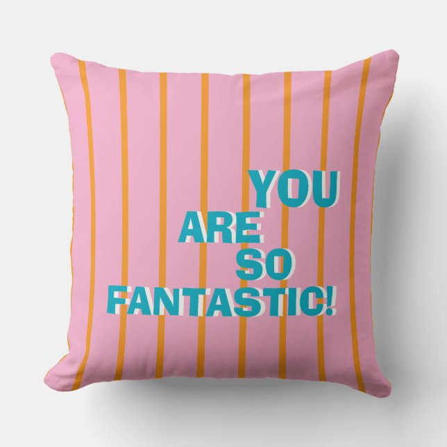 Geometric, Colourful, Appreciative Message Throw Pillow (Front)