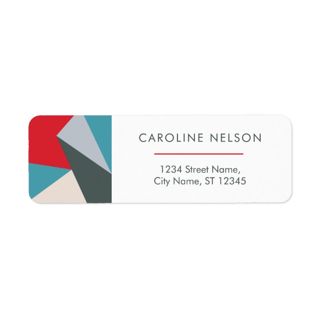 Geometric Colourful Modern Abstract Address Labels (Front)