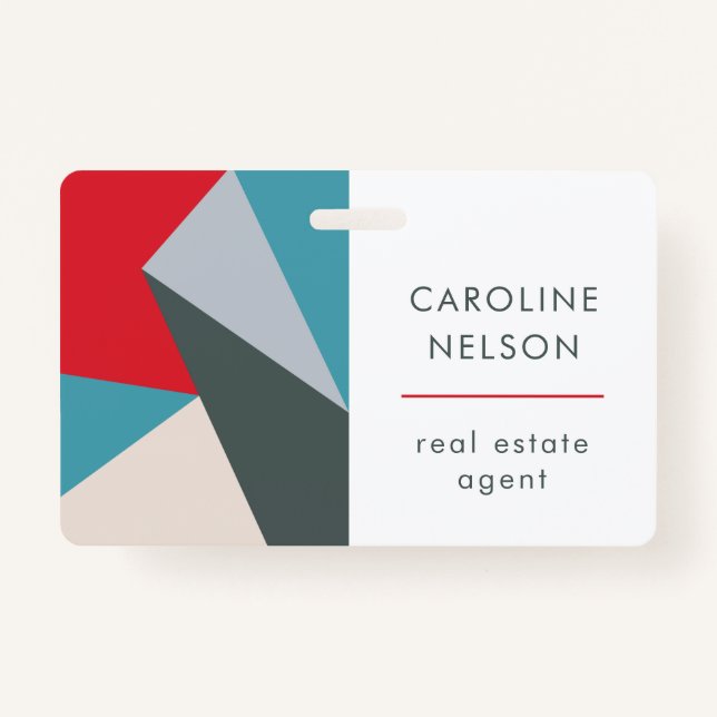 Geometric Colourful Modern Abstract Real Estate Badge (Front)
