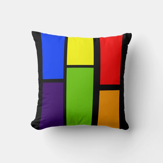 geometric colourful rectangles throw pillow (Front)