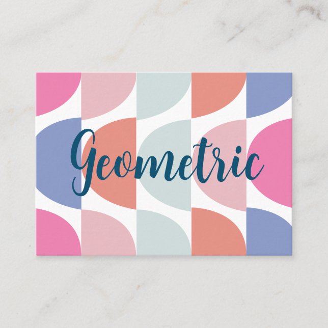 Geometric Colourful Semi Circle Geometric  Business Card (Front)