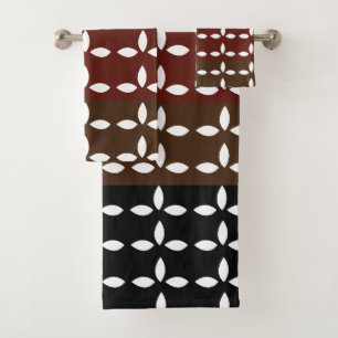 Geometric Colourful Stripes Floral Bath Towel Set