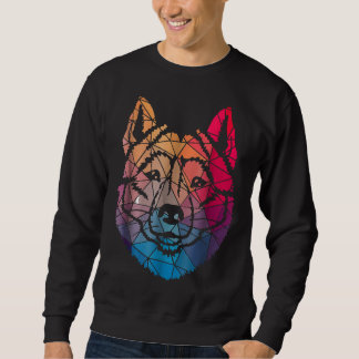 Geometric Cool Siberian Husky Shape Gift Sweatshirt