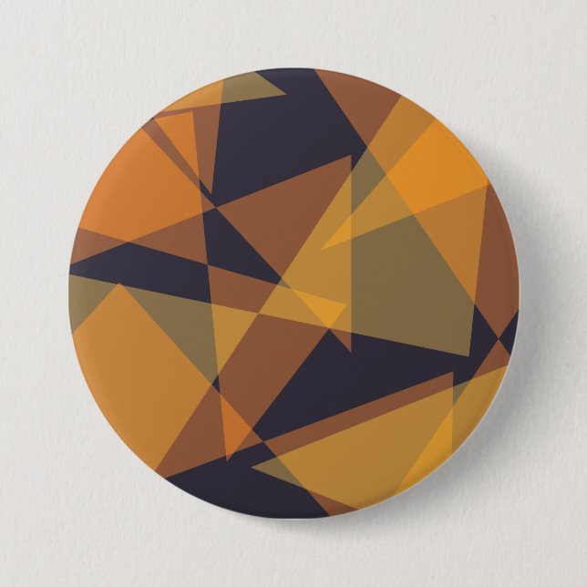Geometric, cool, trendy, modern, simple triangles 3 inch round button (Front)