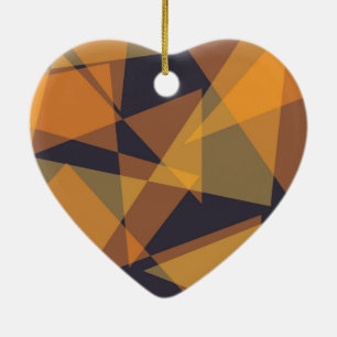 Geometric, cool, trendy, modern, simple triangles ceramic ornament