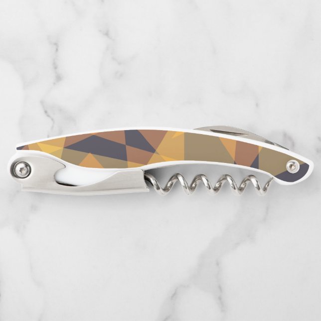 Geometric, cool, trendy, modern, simple triangles corkscrew (Front)
