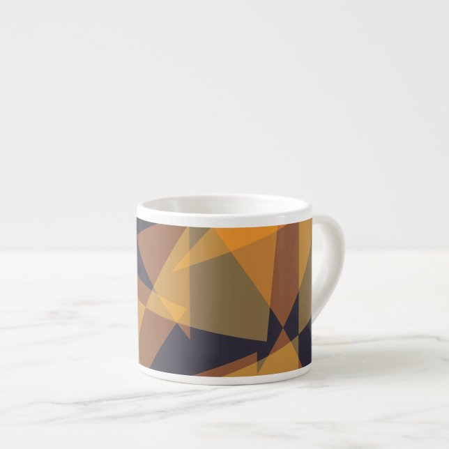 Geometric, cool, trendy, modern, simple triangles espresso cup (Front Right)