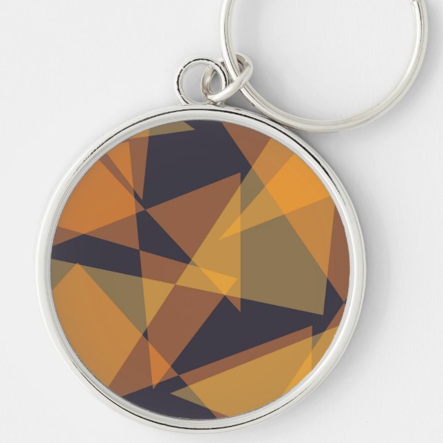 Geometric, cool, trendy, modern, simple triangles keychain (Front)