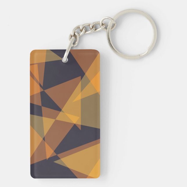 Geometric, cool, trendy, modern, simple triangles keychain (Back)