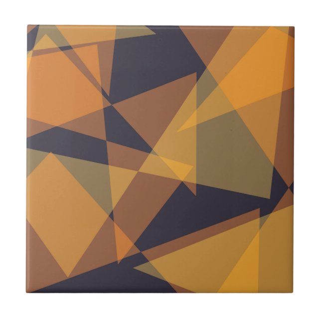 Geometric, cool, trendy, modern, simple triangles tile (Front)