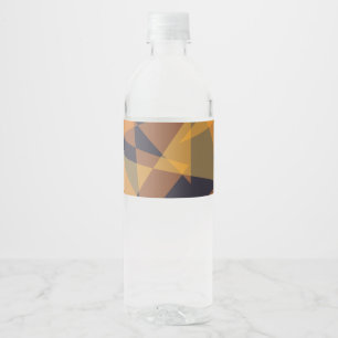Geometric, cool, trendy, modern, simple triangles water bottle label