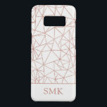 Geometric Copper Rose Gold Foil Polygon Monogram Case-Mate Samsung Galaxy S8 Case<br><div class="desc">Girly Rose Gold and Copper Foil Polygon Geometric Monogram Phone Case with a stylish white background and faux rose gold foil geometric polygons. Easy to customize with text, fonts, and colours. Created by Zazzle pro designer BK Thompson © exclusively for Cedar and String; please contact us if you need assistance...</div>