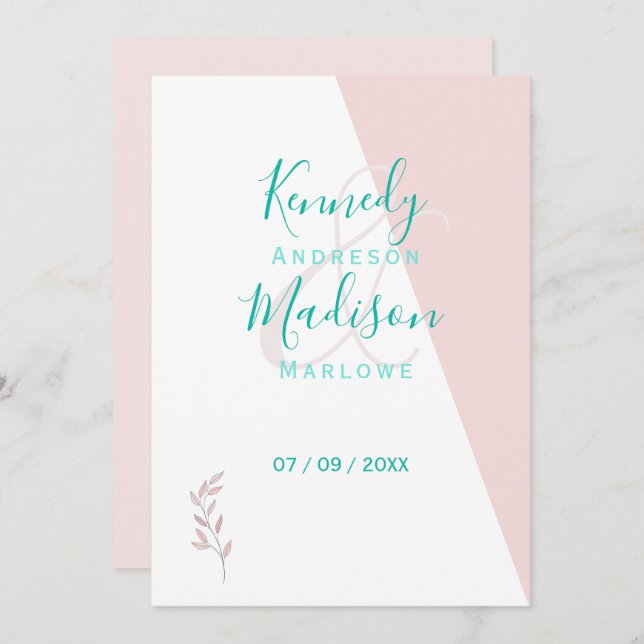 Geometric Coral Remarkable Budget Invitation (Front/Back)