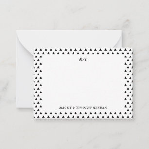 Geometric Couple Initials Personal Note Cards