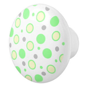 Geometric Cream Mint Yellow Ceramic Knob